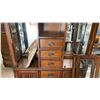 Image 3 : Kathy Ireland Home 2pc Dark Wood Display Cabinet with Glass Doors and 5 Drawers 52 x 80 x 16