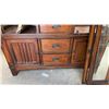 Image 6 : Kathy Ireland Home 2pc Dark Wood Display Cabinet with Glass Doors and 5 Drawers 52 x 80 x 16