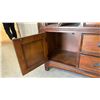 Image 7 : Kathy Ireland Home 2pc Dark Wood Display Cabinet with Glass Doors and 5 Drawers 52 x 80 x 16