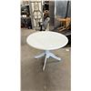 Image 1 : White Round Drop-Leaf Pedestal Dining Table with Four Splayed Feet 40 x 30