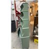 Image 6 : 5pc Sage Green Painted Stacking Wooden Hutch with Shelves, Cabinets, and Drawers 64 x 36 x 11