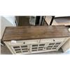 Image 2 : Pike & Main Farmhouse Sideboard with Wood Top, Two Drawers, and Glass Door Cabinets 15 x 55 x 33