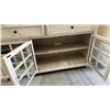Image 5 : Pike & Main Farmhouse Sideboard with Wood Top, Two Drawers, and Glass Door Cabinets 15 x 55 x 33