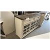 Image 6 : Pike & Main Farmhouse Sideboard with Wood Top, Two Drawers, and Glass Door Cabinets 15 x 55 x 33