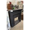 Image 3 : White Painted Three-Shelf Wooden Bookcase with Decorative Base Cut-Outs and Black Painted Fire