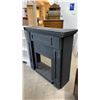 Image 4 : White Painted Three-Shelf Wooden Bookcase with Decorative Base Cut-Outs and Black Painted Fire