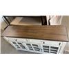 Image 3 : Pike & Main Doral Sideboard, Antique White Finish, Two Drawers, Three Glass-Pane Doors 56 x 15 x 33