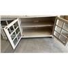 Image 6 : Pike & Main Doral Sideboard, Antique White Finish, Two Drawers, Three Glass-Pane Doors 56 x 15 x 33