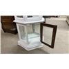 Image 6 : White Painted Curio Display Cabinet with Mirrored Back and Glass Panels 71 x 20 x 11