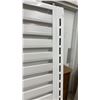 Image 3 : Wooden Four-Tier Retail Display Stand and White Metal Slatwall Display System