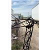 Image 5 : Ornamental Wrought Iron Garden Flower Cart with Scrollwork and Decorative Wheels 75" Tall