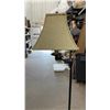 Image 2 : Two Floor Lamps: Industrial Articulating Task Lamp and Swing Arm Lamp with Fabric Shade