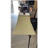 Image 3 : Two Floor Lamps: Industrial Articulating Task Lamp and Swing Arm Lamp with Fabric Shade