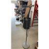 Image 4 : Two Floor Lamps: Industrial Articulating Task Lamp and Swing Arm Lamp with Fabric Shade