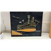 Image 2 : String Art Paddlewheel Steamboat Wall Hanging and Carved Wood Boat Plaque, 16 x 21"