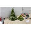 Image 3 : Vintage Green Glazed Ceramic Lighted 18" Christmas Tree (No Tree Inserts) Nutcracker, and More