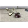 Image 5 : Soapstone Fish Carving, Amethyst Geode, Glass Dolphin Figurine, Fur Souvenir, and More