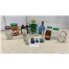 Image 1 : Vintage Glass Bottle Collection, Improved Crown Jar, Polo Cologne, Peanut Butter Bear Jars, and
