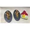 Image 2 : Vintage Spaghetti Poodle Figurines, Elephant Bookend, Cherub Chalkware Plaques, and More