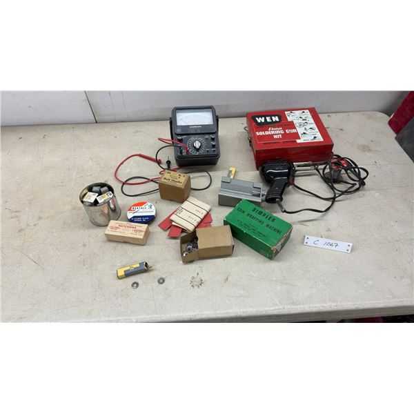 Micronta Analog Multimeter, WEN Model 250K Electric Soldering Gun Kit, and More