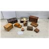 Image 1 : Collection of Decorative Wooden Boxes Including Inlaid Jewelry Box, Poker Box, and More