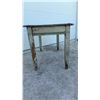Image 3 : Vintage Distressed Wooden Utility Table with Plank Top and Tapered Leg, 30 x 29 x 52"