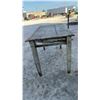Image 4 : Vintage Distressed Wooden Utility Table with Plank Top and Tapered Leg, 30 x 29 x 52"