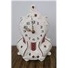 Image 1 : Ornate White Ceramic Mantel Clock with Red Accents