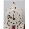 Image 2 : Ornate White Ceramic Mantel Clock with Red Accents