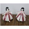 Image 1 : Two Porcelain Figurines with Embroidered-Style Dress Designs