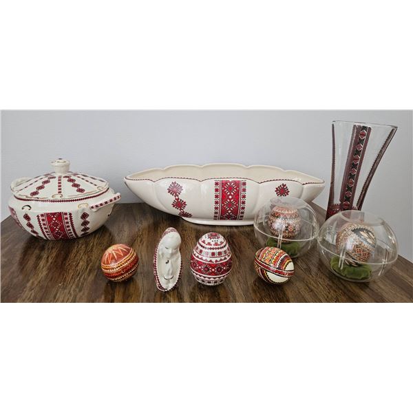 Folk-Inspired Ceramics and Hand-Decorated Eggs