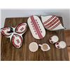 Image 3 : Ceramic Serving Set with Folk Motif in Red, Black, and White