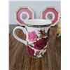 Image 2 : 4 Floral Roses Mugs by Royal Bone China and 2 Octagonal Framed Floral Decorations
