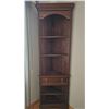 Image 1 : Tall Wooden Corner Shelf Unit with Drawer and Shelves