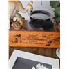 Image 2 : Decorative Items Including Figurines, Floral Arrangement, and Wooden Plaque