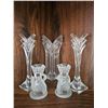 Image 1 : Five Crystal Vases and Swan-Form Candle Holders