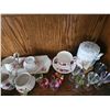 Image 1 : Fine Bone China Teacups, Saucers, and Glassware With Floral Designs