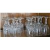 Image 1 : 12 Clear Glass Wine and Cocktail Glasses with Faceted and Etched Designs
