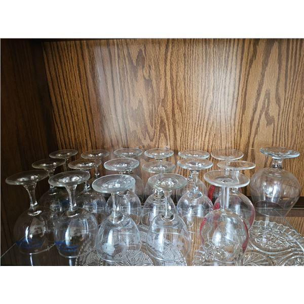 Clear Glass Stemware Collection, Approx. 20 Pieces