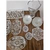 Image 3 : Clear Pressed Glassware Including Platters, Bowls, and Vase