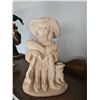 Image 5 : Decorative Lot: Holiday Figurines, Eagle Sculpture, and Potted Faux Plant