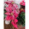 Image 2 : Artificial Poinsettia Floral Arrangements with Decorative Bronze Vase