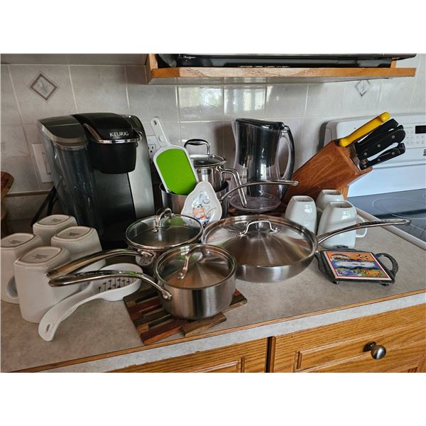 Kitchenware Set Including Cookware, Coffee Maker, and More