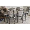 Image 1 : Rectangular Dining Table with 6 Upholstered Chairs - 70W x 30H