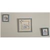 Image 3 : Framed Floral Prints, Wooden Toy Truck, and GE Digital Alarm Clock