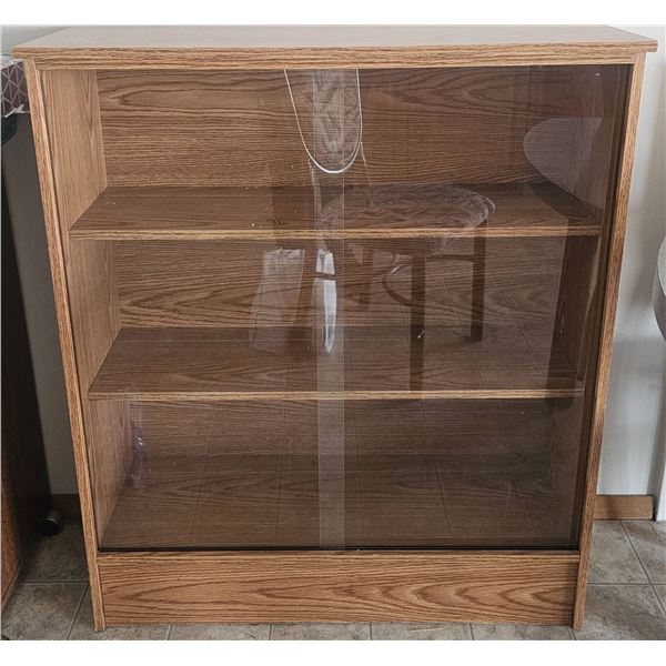 Wooden Display Cabinet with Glass Doors, 42x36x12 Inches