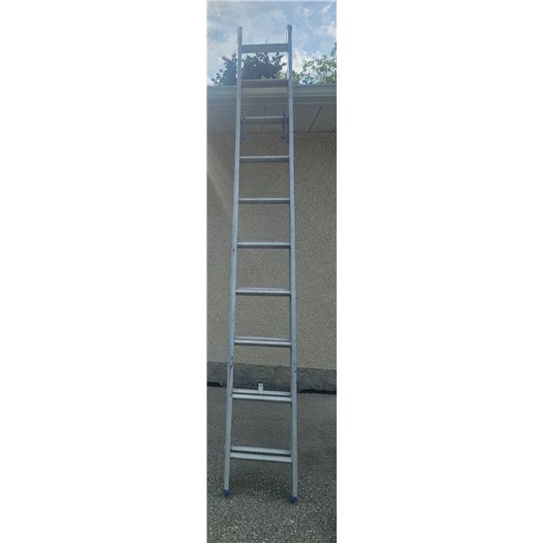 Aluminum Extension Ladder with Blue Rubber Feet