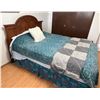 Image 2 : Queen-Size Wooden Bed Frame with Headboard