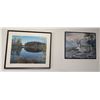 Image 1 : Framed Print Lot Featuring Scenic Lake Landscape and Wolf in Mountain Setting