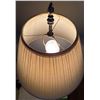 Image 2 : Metal Table Lamp with Ornate Base and Fabric Shade
